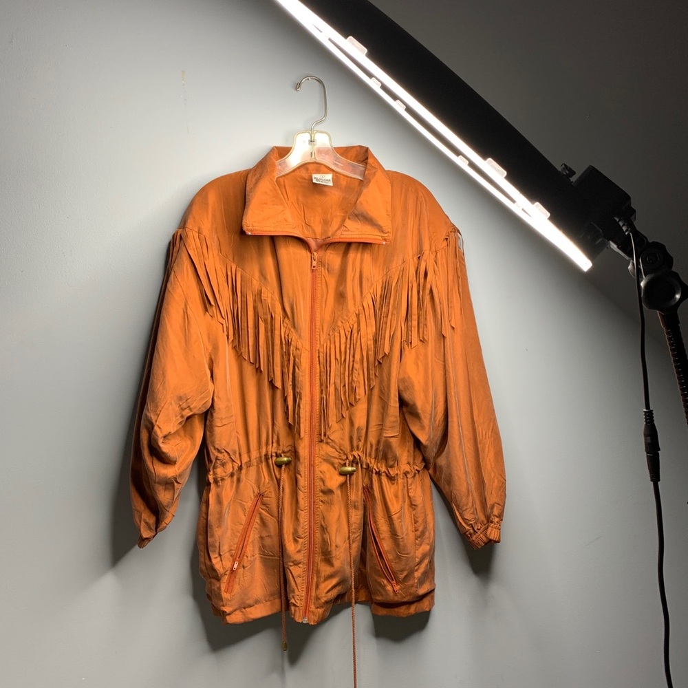 Vintage fringe windbreaker jacket